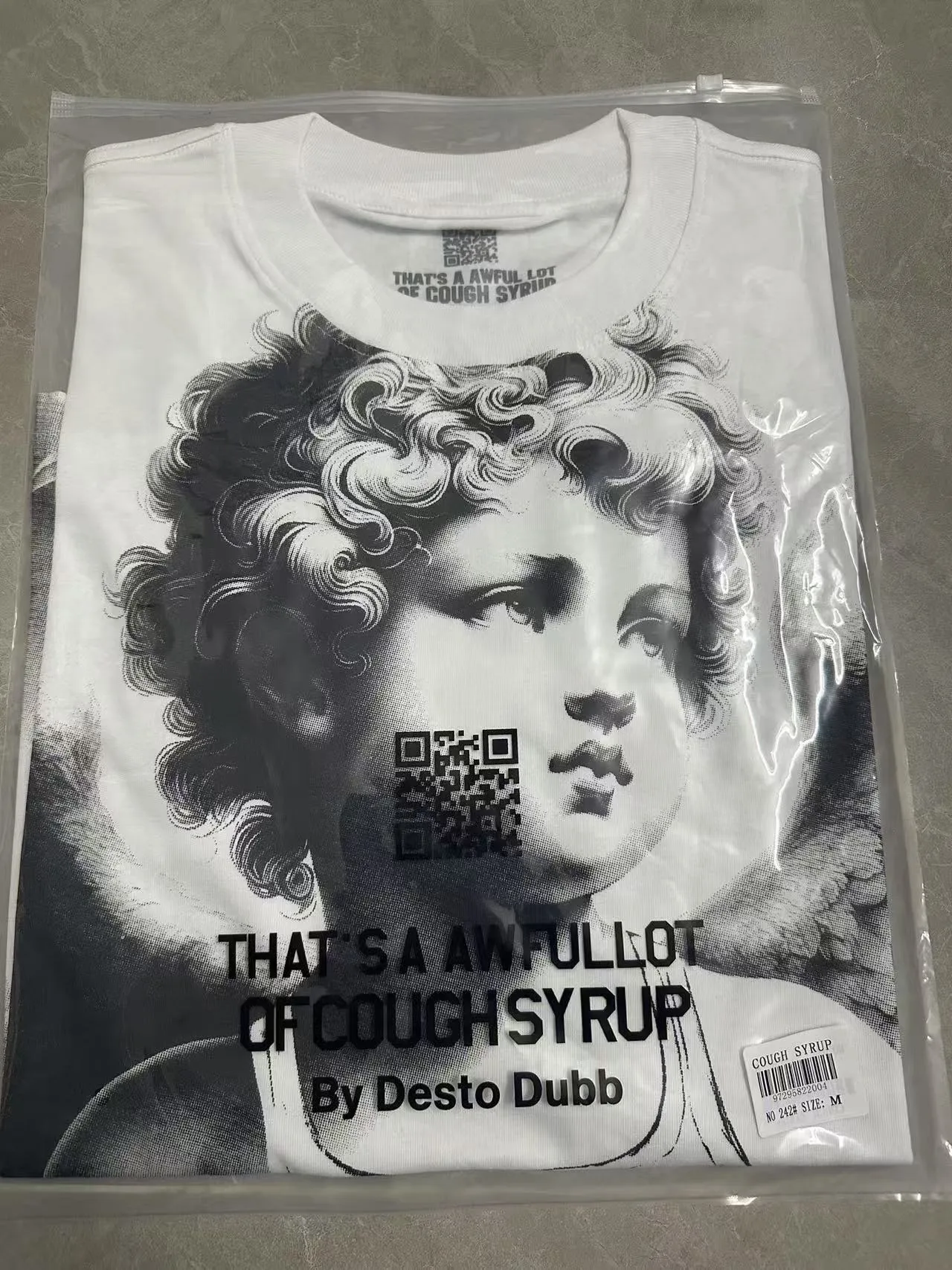 #White I THAT'S A AWFUL LOT OF COUGH SYRUP In Stock Real shot American simple trendy brand loose casual T-shirt Fabric (fabric): 32 counts Weight combed double yarn pure cotton Sizes (size): S-M L X L Color (colour): White, Black